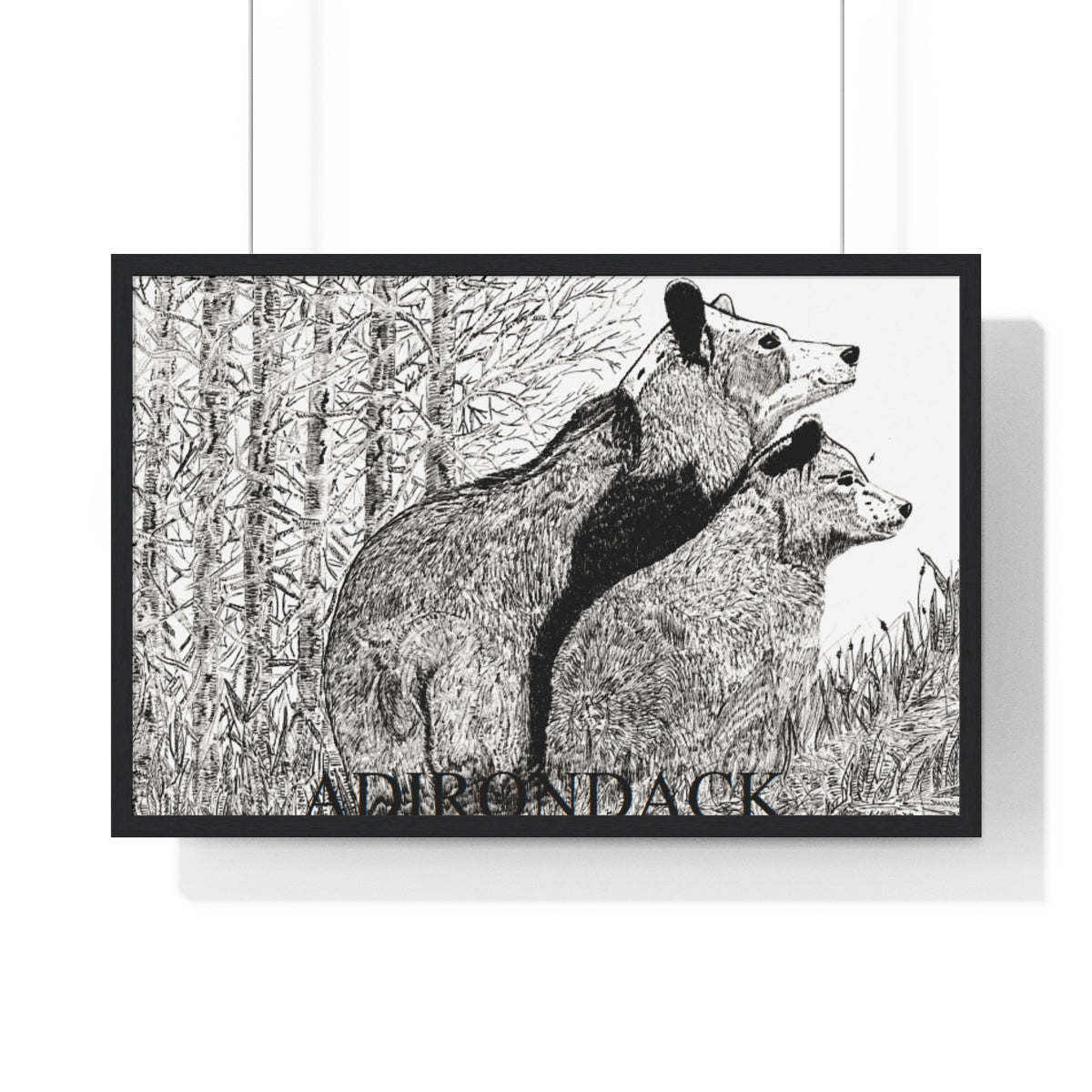 JanssenARTS Adirondack Black Bears Framed Print