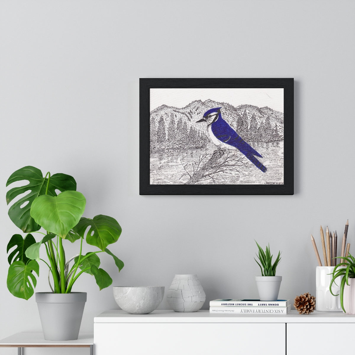 JanssenARTS ADK Blue Jay Framed Print