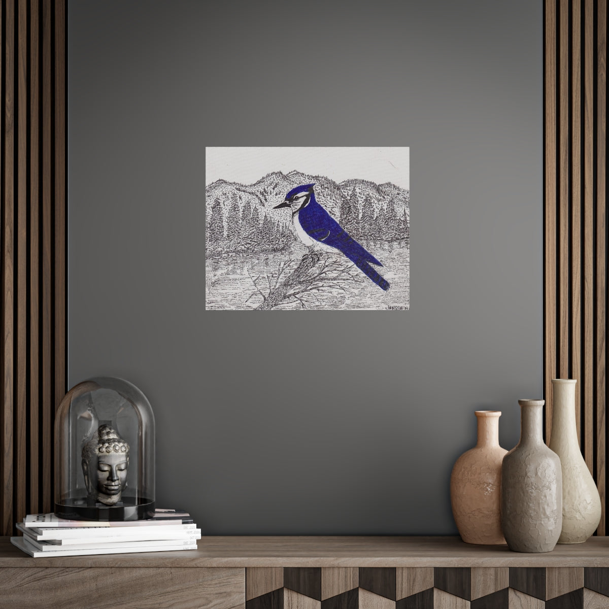 JanssenARTS ADK Blue Jay Print