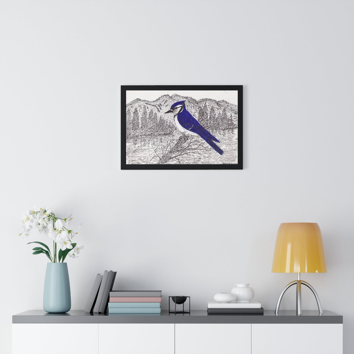 JanssenARTS ADK Blue Jay Framed Print