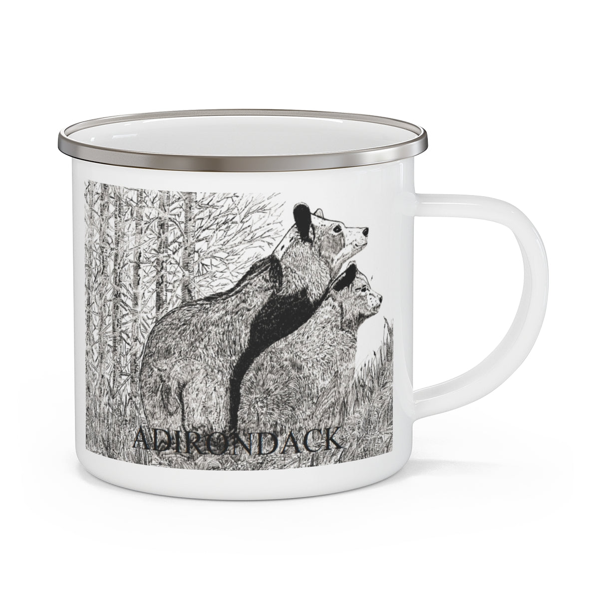 JanssenARTS Adirondack Bears Enamel Camping Mug