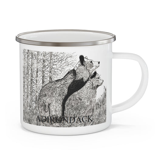 JanssenARTS Adirondack Bears Enamel Camping Mug