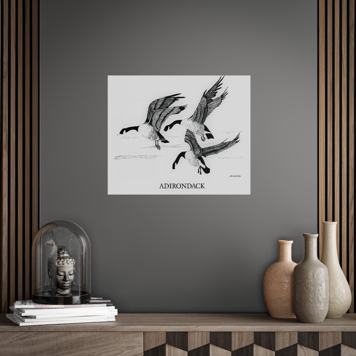 JanssenARTS Adirondack Geese Flying Print