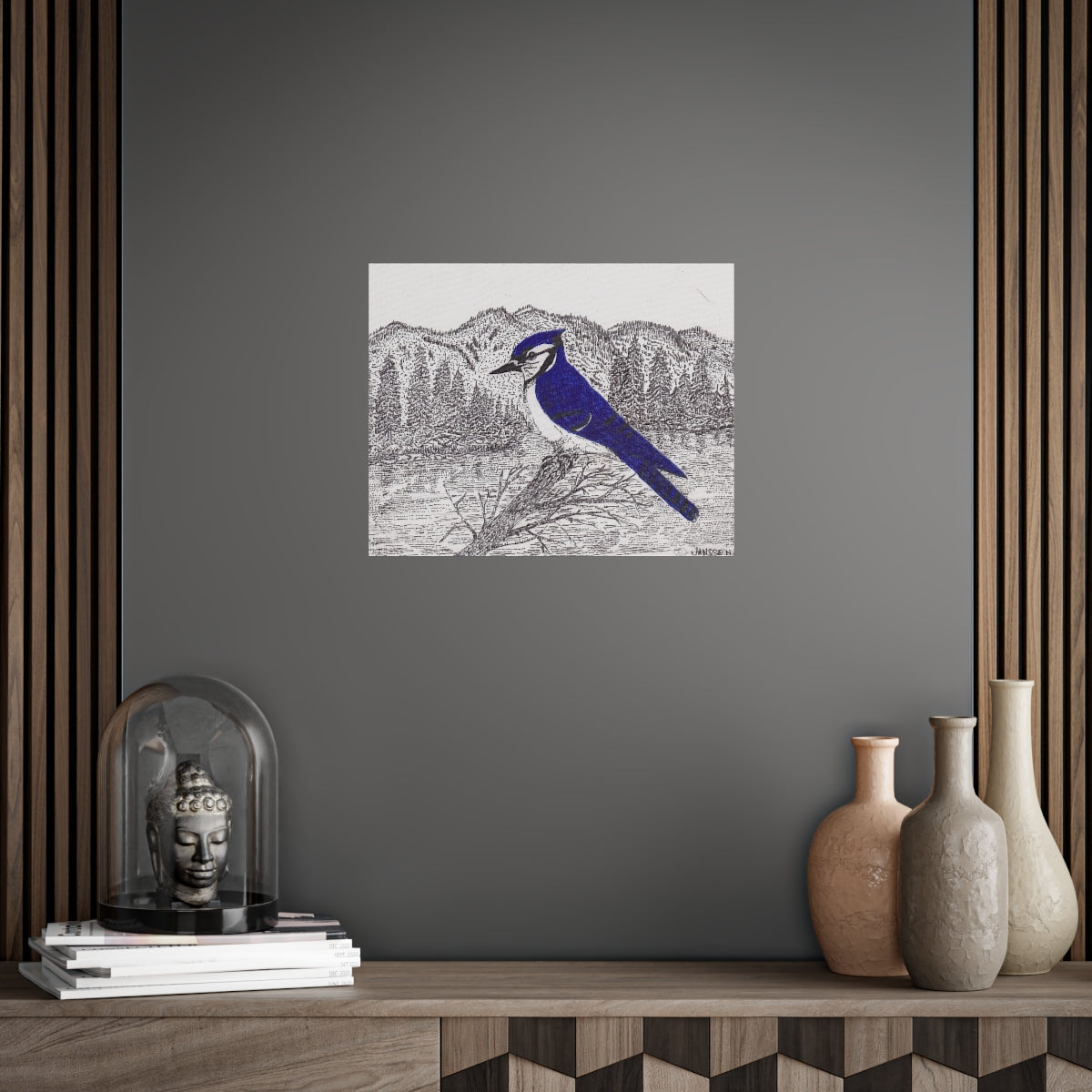 JanssenARTS ADK Blue Jay Print