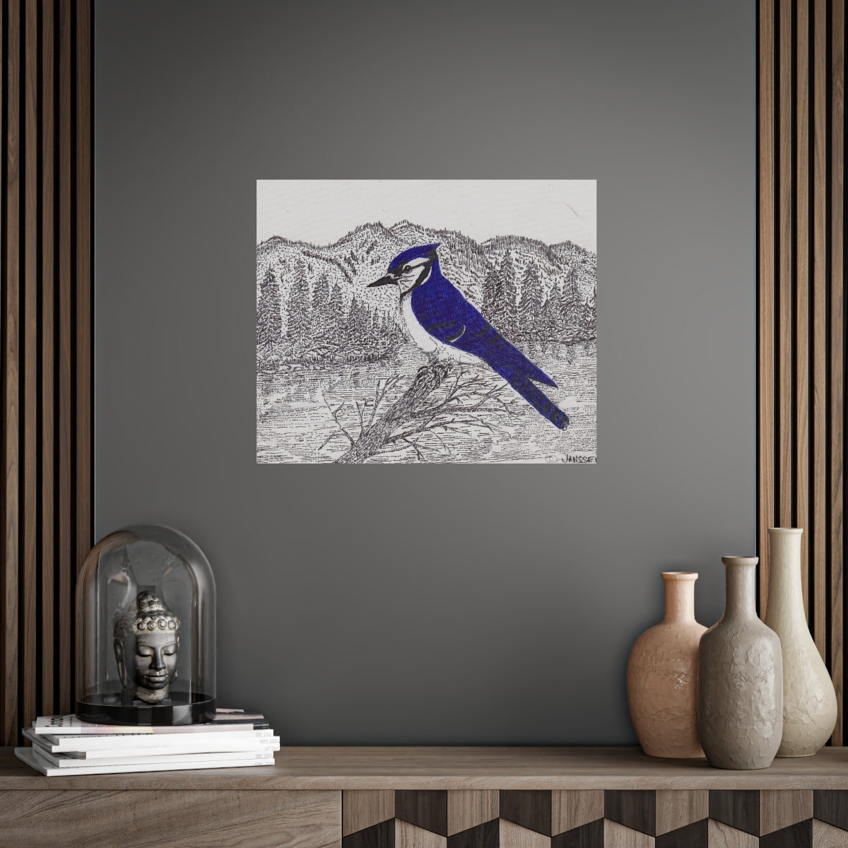 JanssenARTS ADK Blue Jay Print