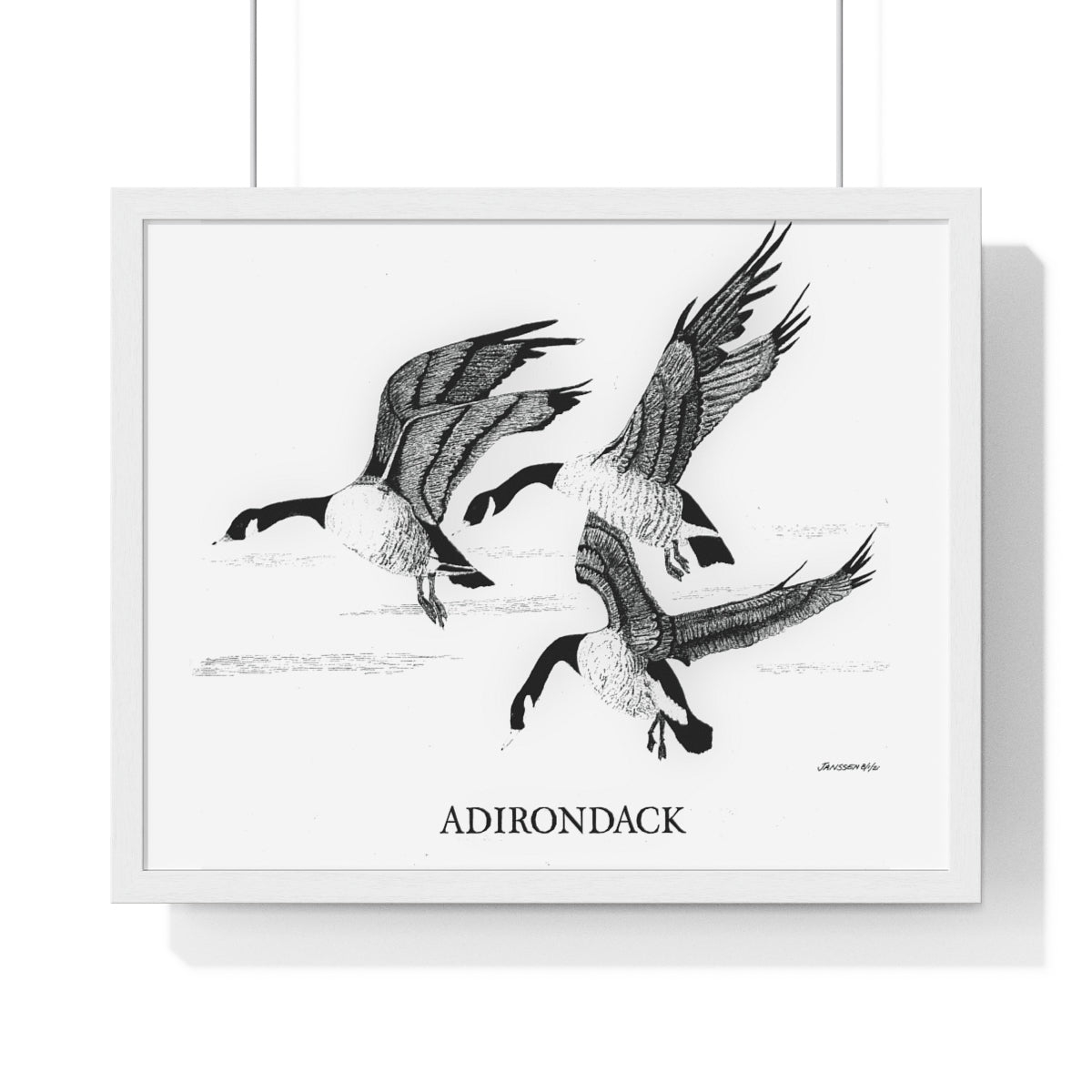 JanssenARTS Adirondack Geese Flying Framed Print