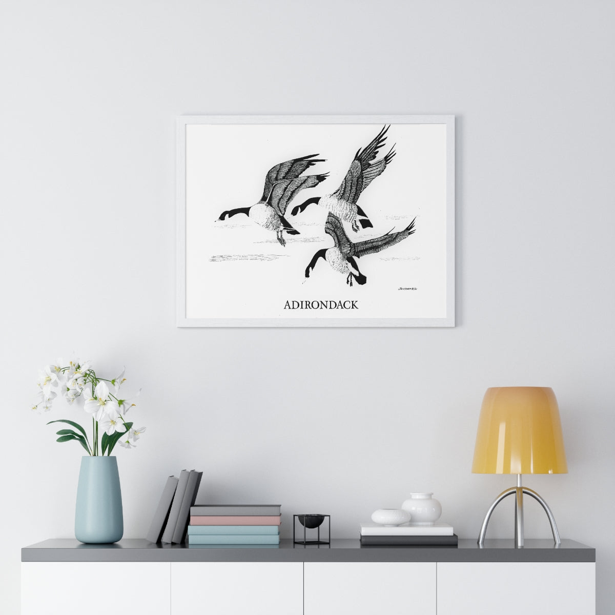 JanssenARTS Adirondack Geese Flying Framed Print