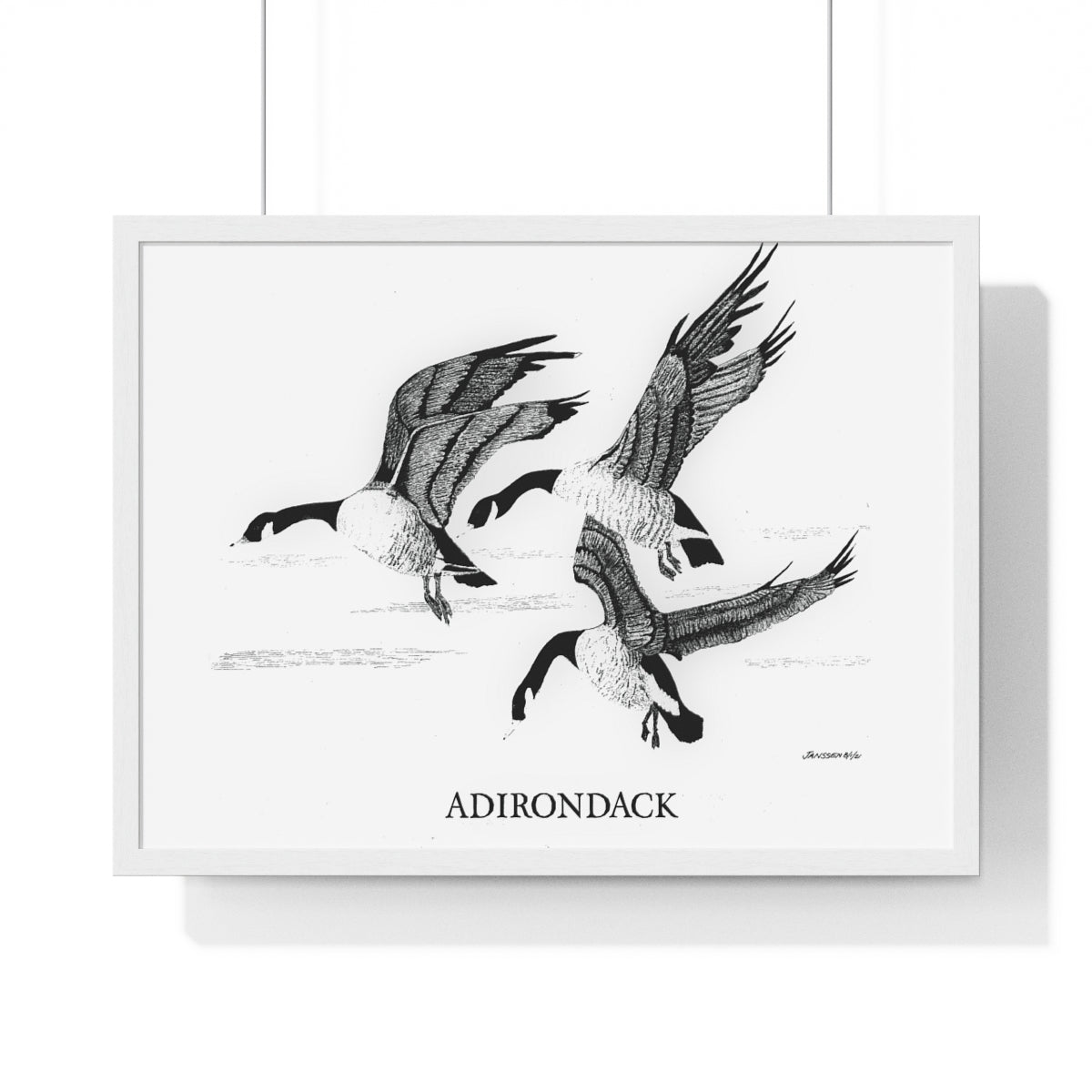 JanssenARTS Adirondack Geese Flying Framed Print