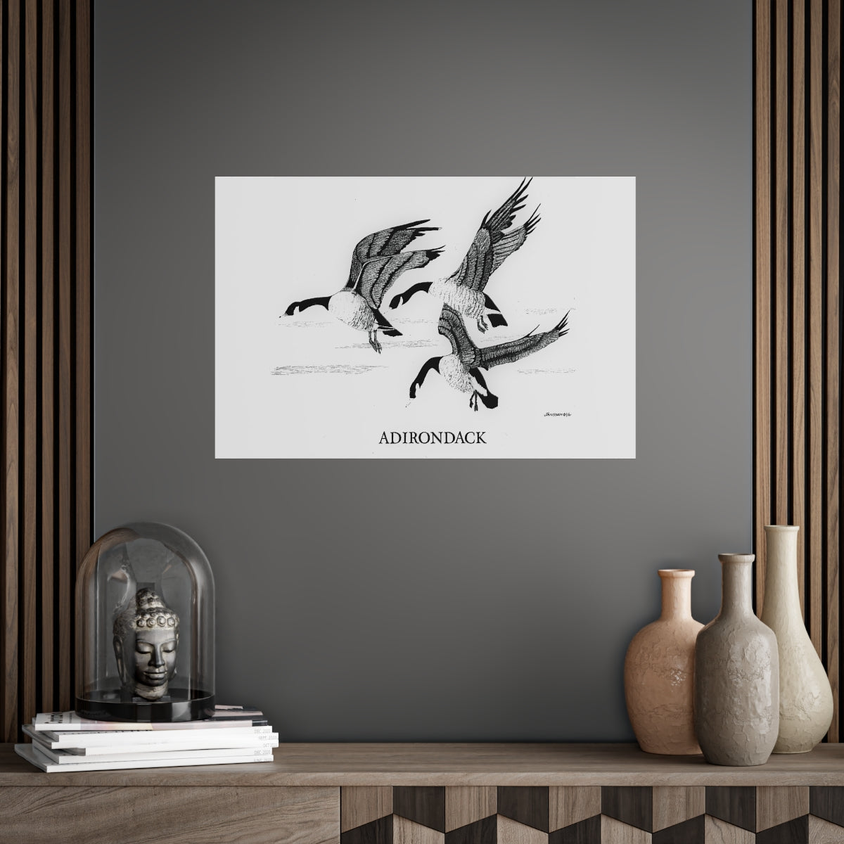 JanssenARTS Adirondack Geese Flying Print