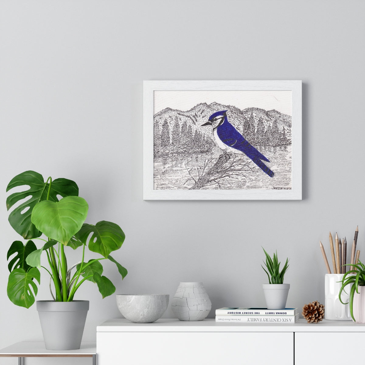 JanssenARTS ADK Blue Jay Framed Print